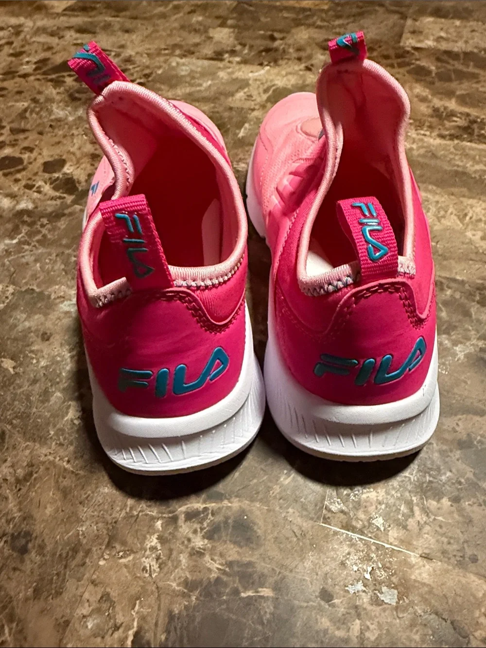 Fila Kids Hot Pink and Light Pink Slip-On Sneakers